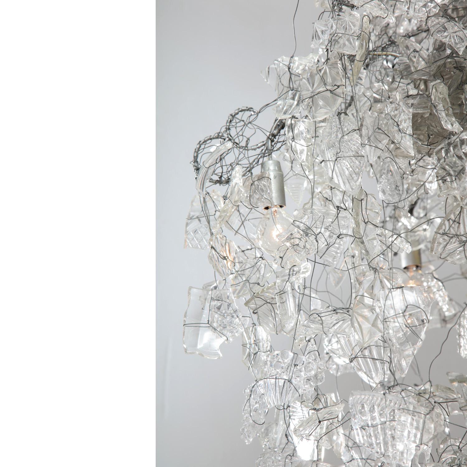 English Broken Ice Chandelier by Deborah Thomas For Sale