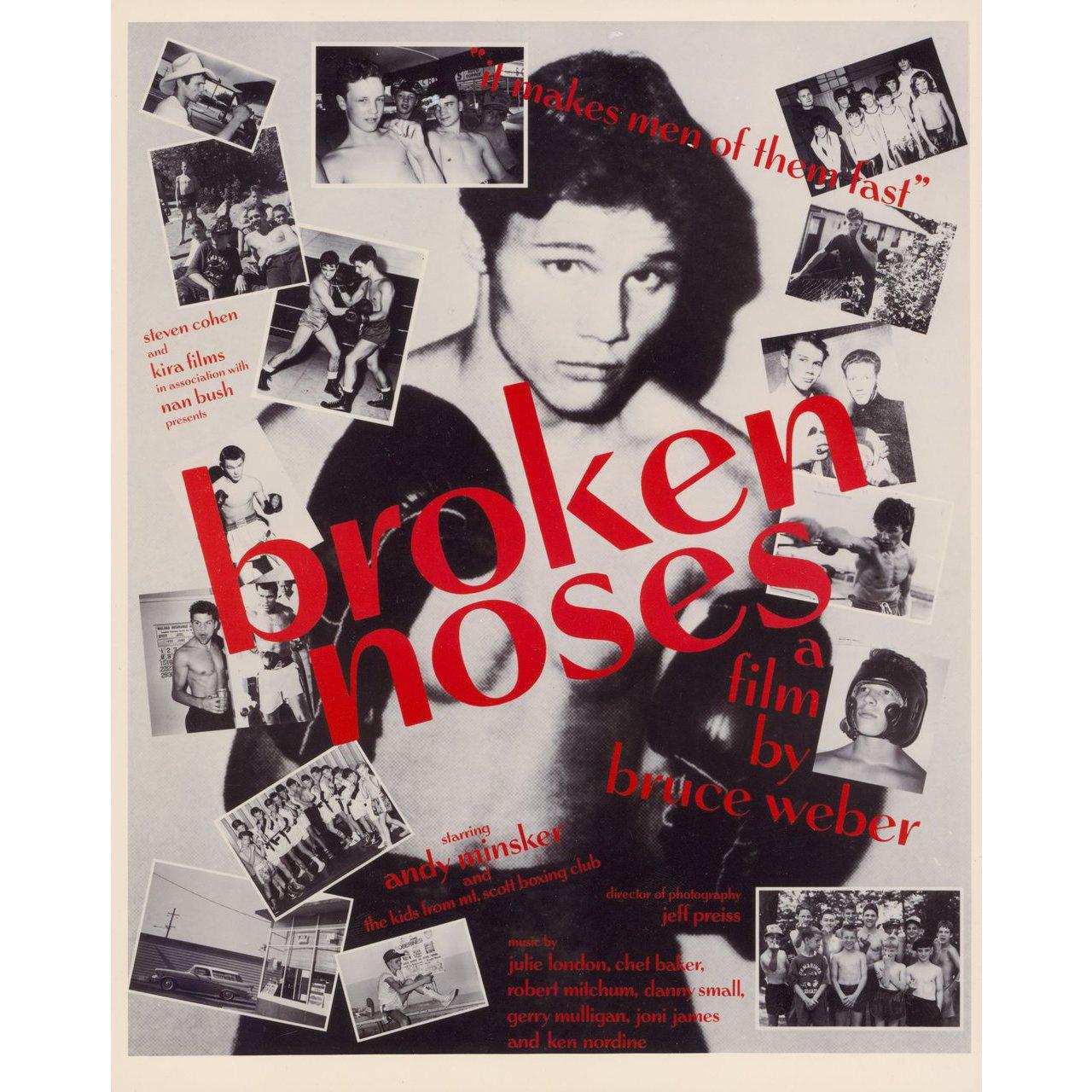 Photo couleur américaine originale de 1987 pour le film documentaire Broken Noses réalisé par Bruce Weber avec Andy Minsker / Sean Bedwell / Aaron Berry / Warren Bressler. Bon état. Veuillez noter que la taille est indiquée en pouces et que la