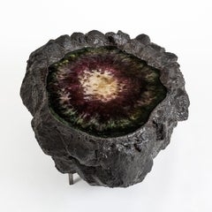 Broken Table in Gray Glass, Metal and Resin by Von Pelt Atelier