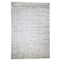 Broken Tabriz Mahi Design Wool and Silk Blend Hand Knotted Rug