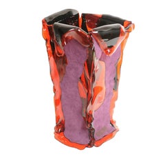 Bromelia Vase Clear Red