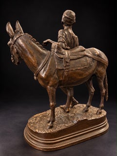 Bronce de Alfred Dubucand <<< Arriero de burro de El Cairo >>>, hacia 1890