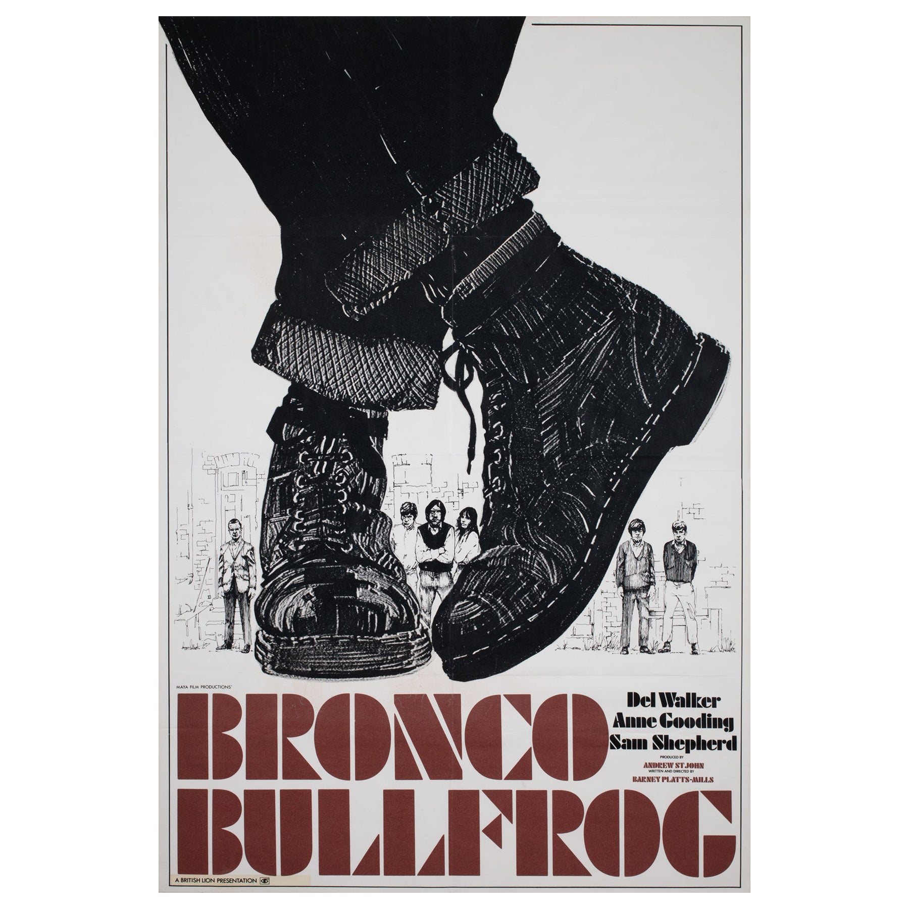 BRONCO BULLFROG 1969 UK, 1 Blatt, Filmplakat im Angebot