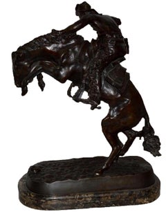 "Bronco Buster" Bronze Sculpture, after Frederic Remington