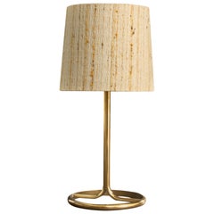 Broncz, Table Lamp, Brass, Fabric, France, 1960s