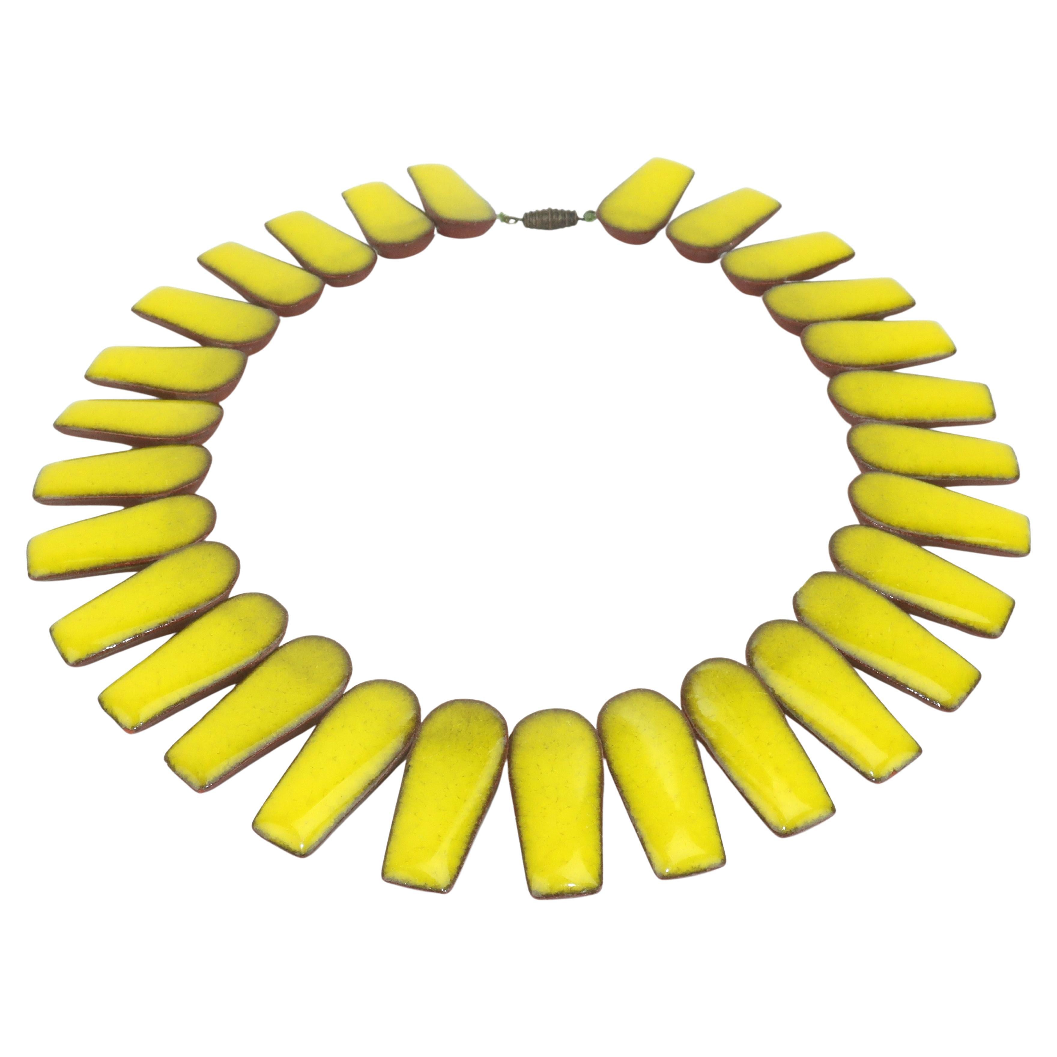 BRONDSTED Denmark Art Pottery Ceramic Collar Necklace, 1960's For Sale