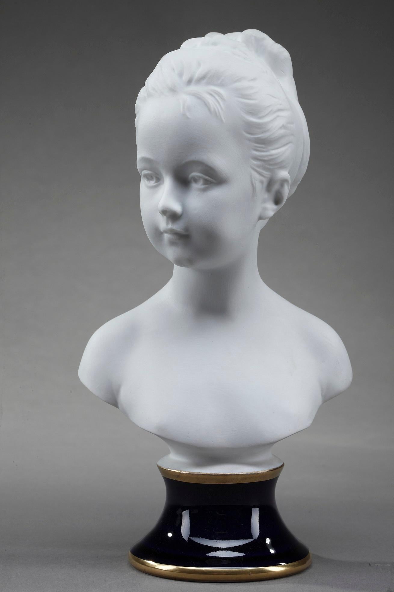 Brongniart Children after Houdon by Tharaud Limoges For Sale 3
