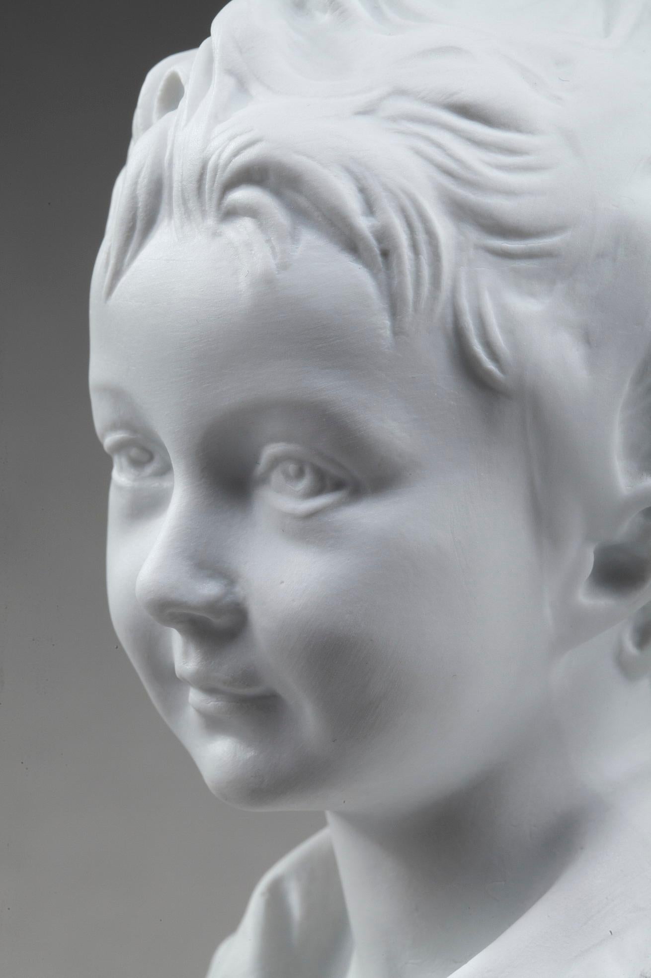 20th Century Brongniart Children after Houdon by Tharaud Limoges For Sale