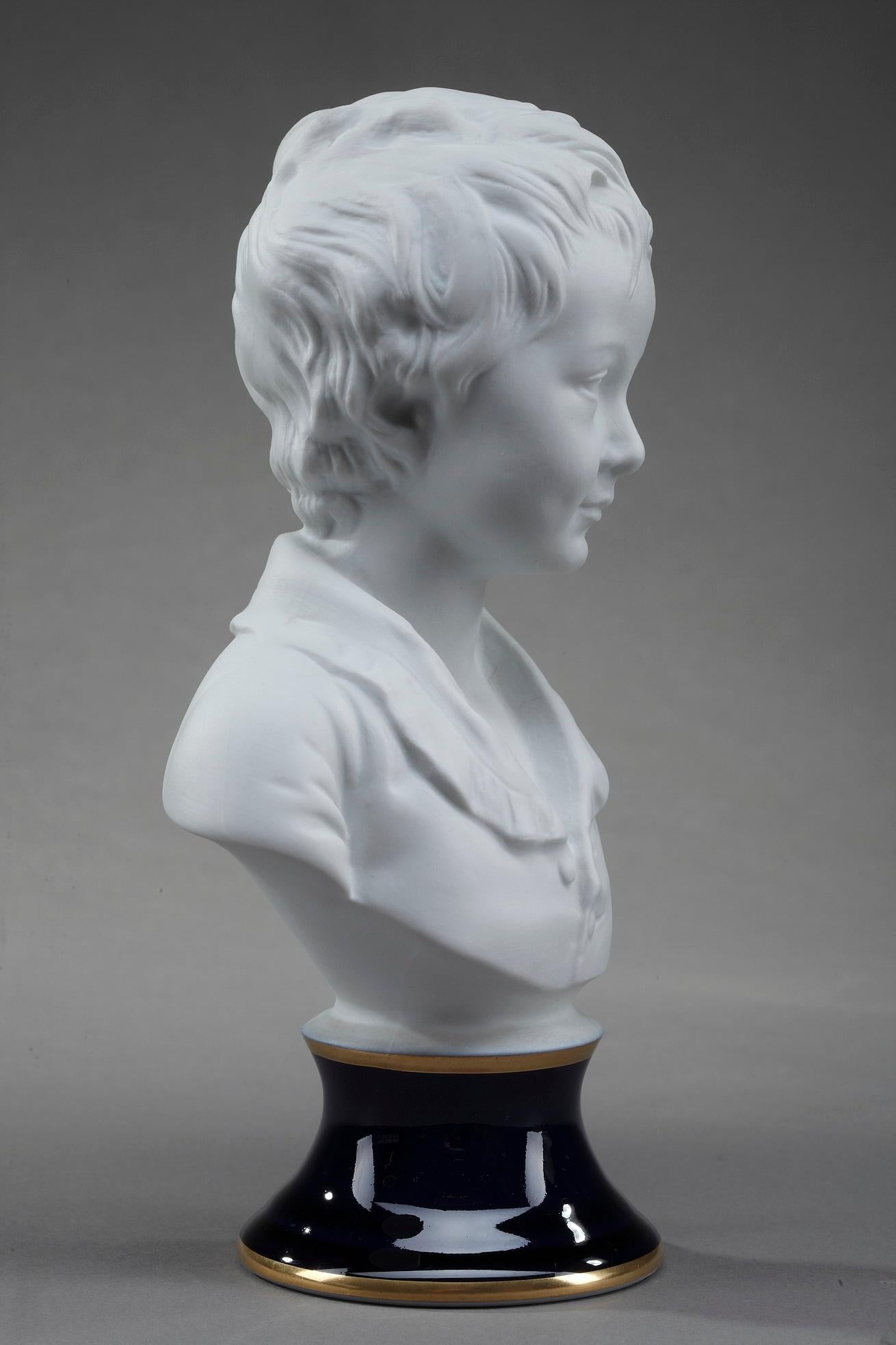Porcelain Brongniart Children after Houdon by Tharaud Limoges For Sale