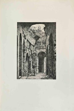 Partie du Colysée à Rome - Etching by Bronislaw Zaleski - 1864 ca.