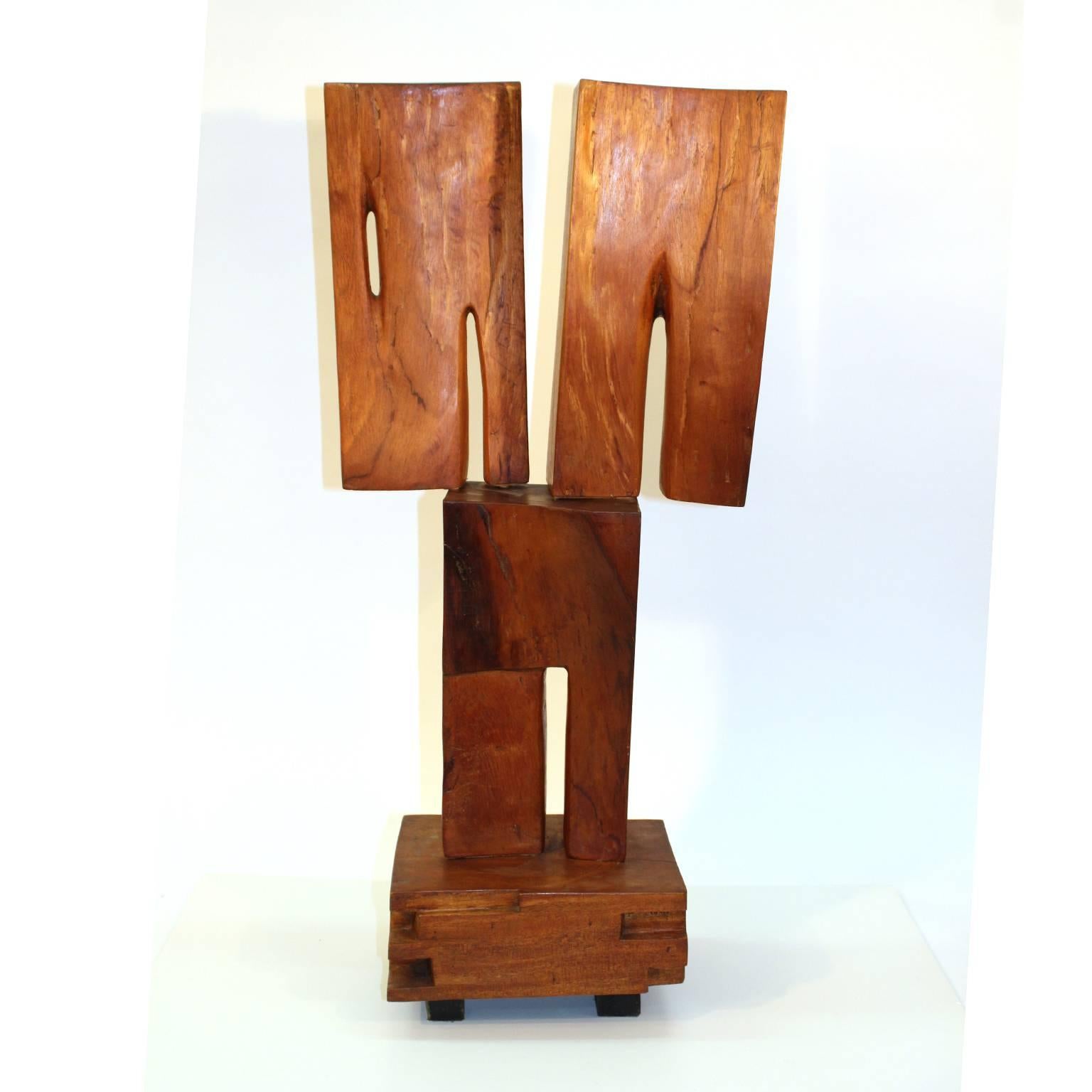 Bronka Stern 'The Shrine' Midcentury Constructivist Spiritual Wood Sculpture In Good Condition For Sale In New York, NY