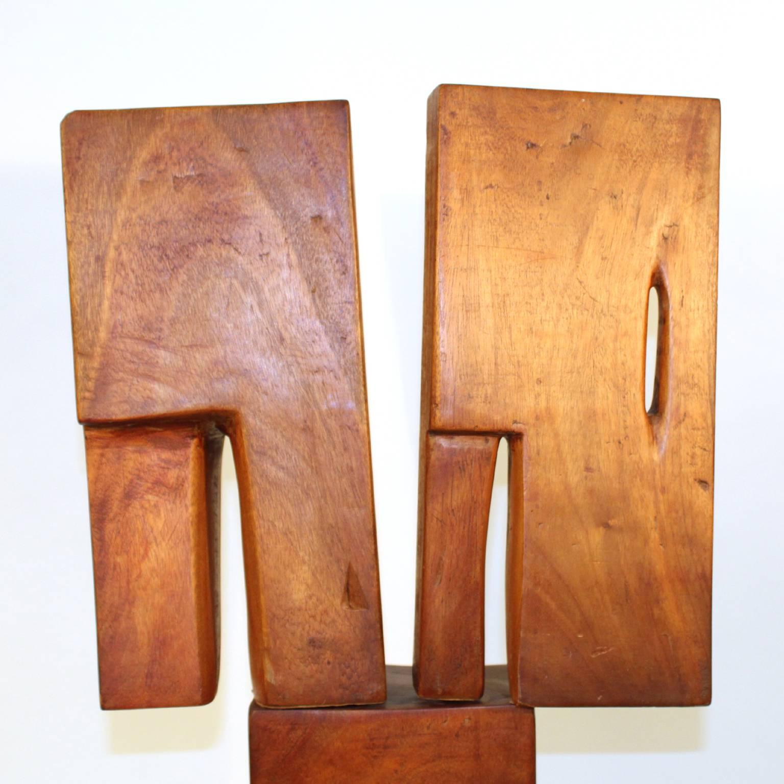 Bronka Stern 'El Santuario' Escultura de madera espiritual constructivista de mediados de siglo 1