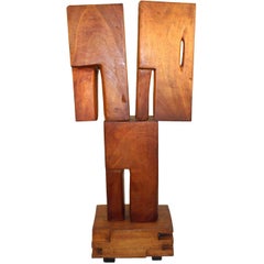 Vintage Bronka Stern 'The Shrine' Midcentury Constructivist Spiritual Wood Sculpture