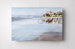 A Realist Oil on Canvas Seascape, "Cliff Dwellers"