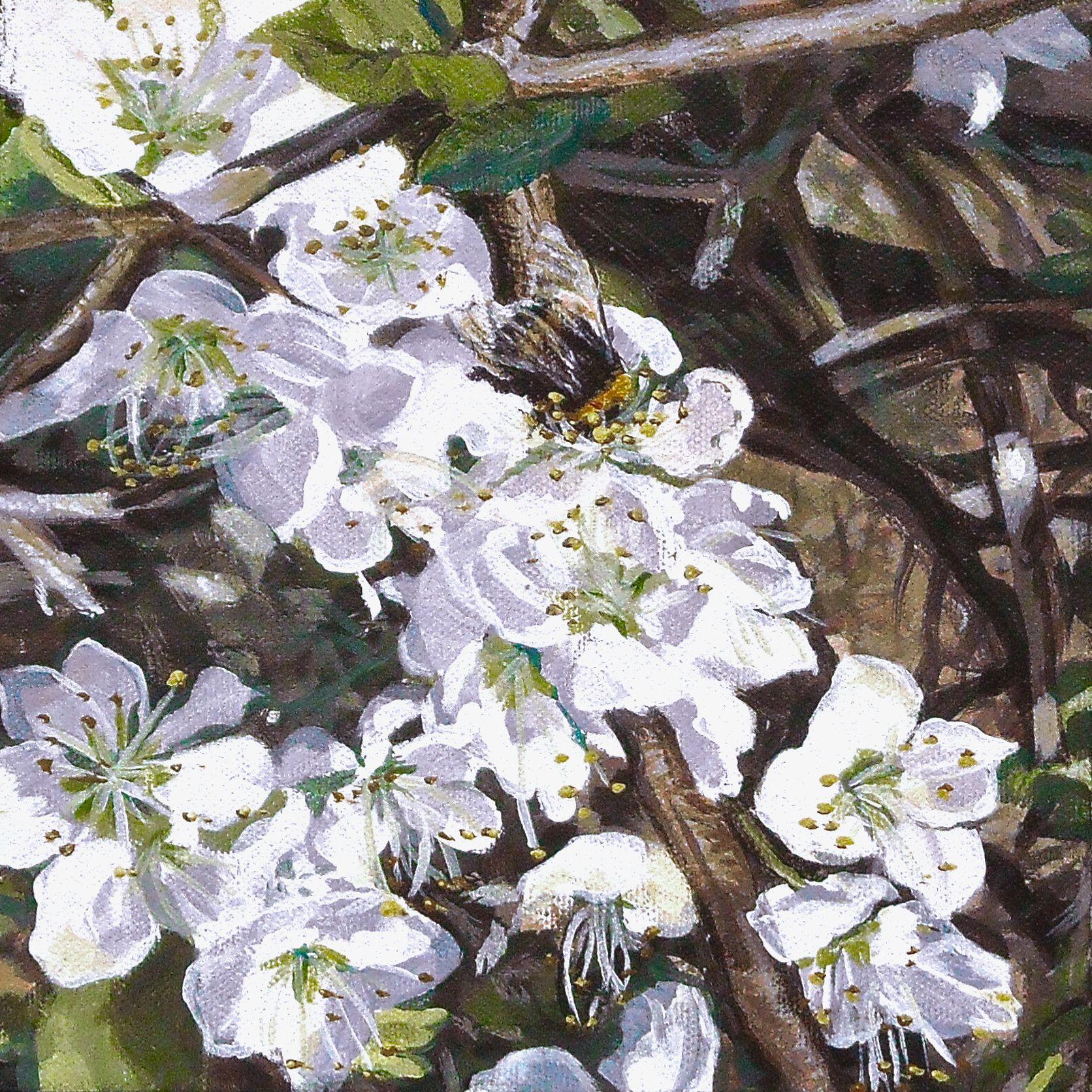 Abejorro sobre zarza, Pintura, Acrílico sobre lienzo - Painting de Bronle Crosby
