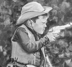 La bisnonna e Crosby Kid, Pittura, Acrilico su tela