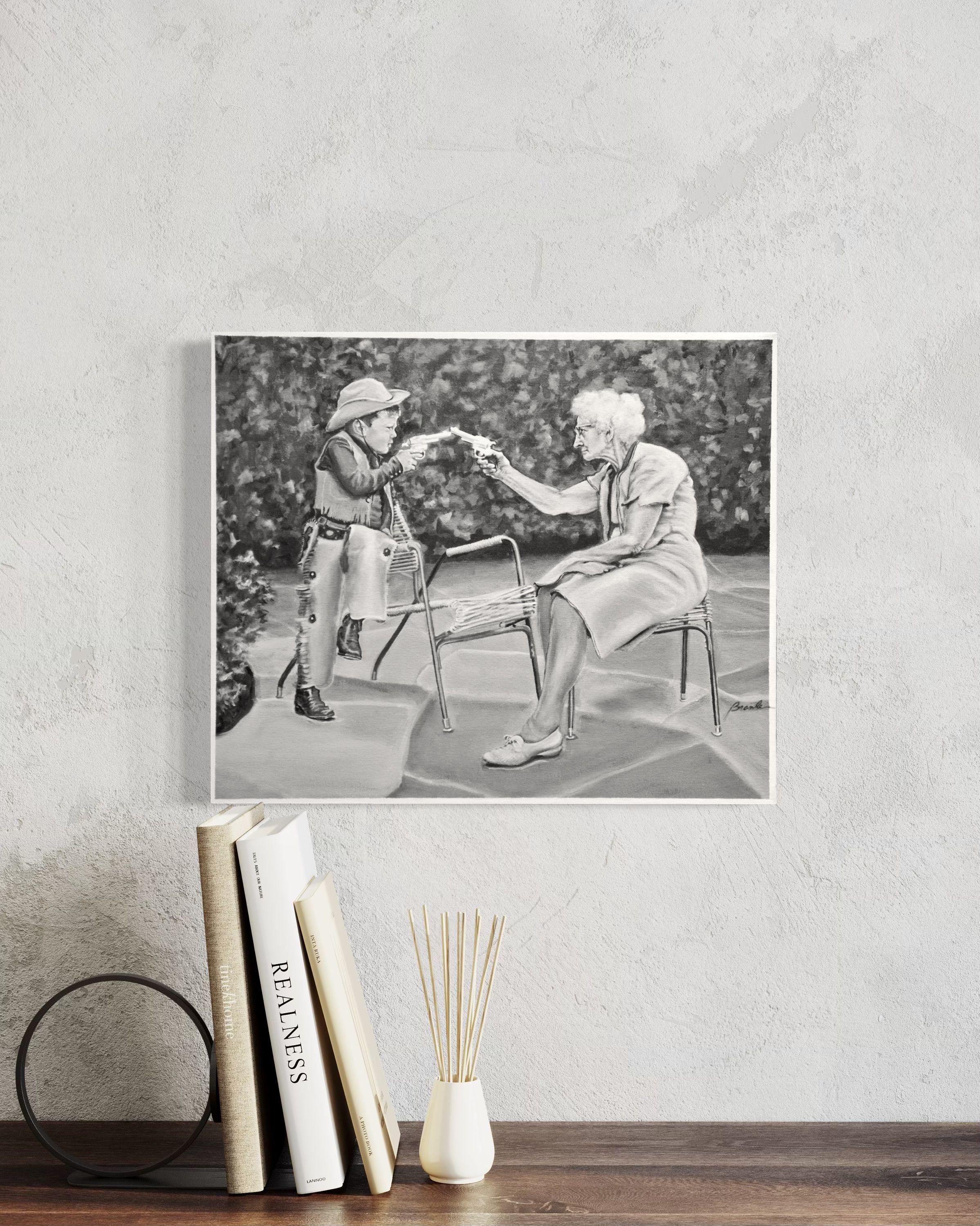 La bisabuela y el niño Crosby, Pintura, Acrílico sobre lienzo en venta 1