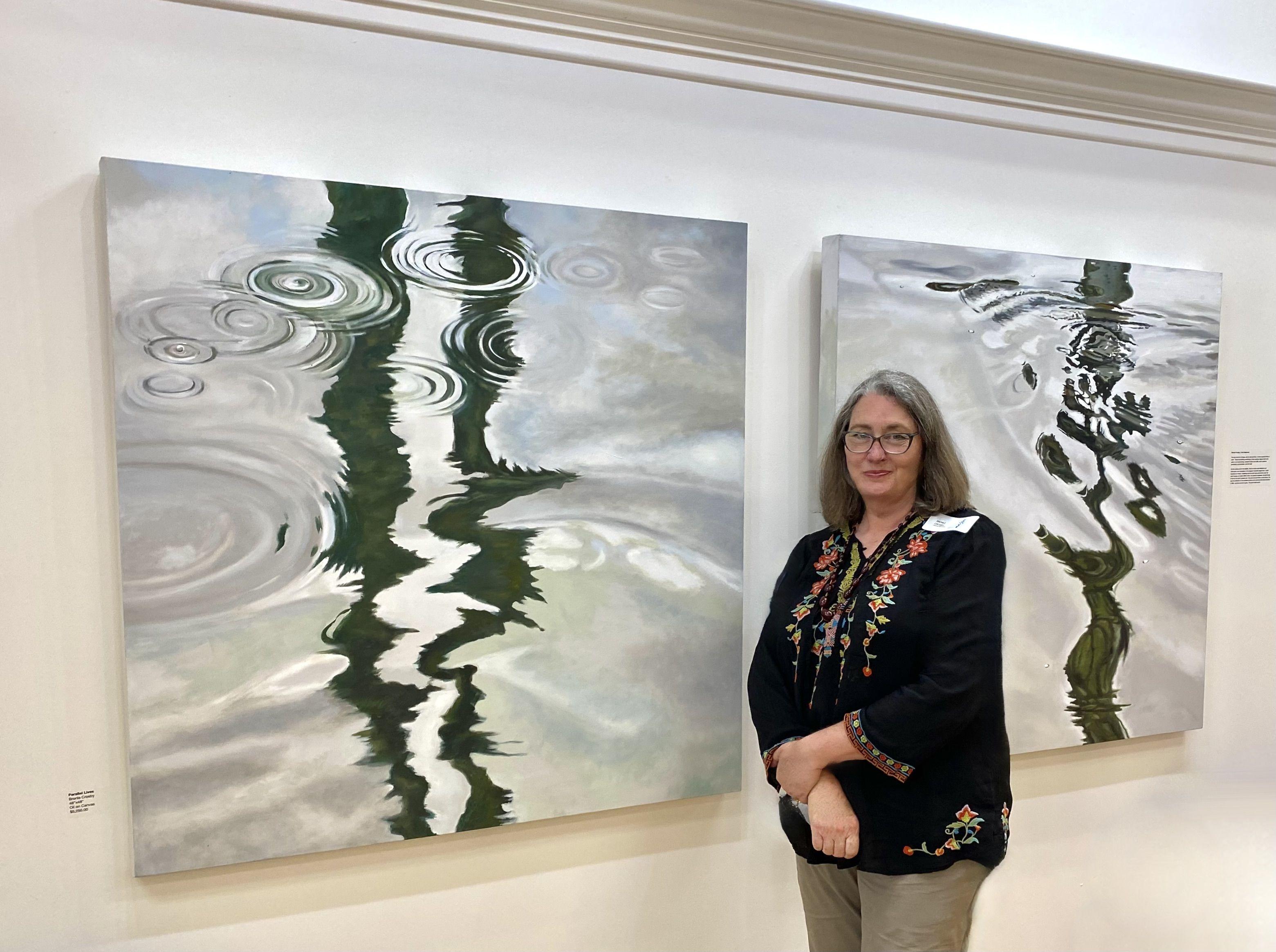 Vite parallele, Pittura, Olio su tela - Abstract Painting Grigio di Bronle Crosby