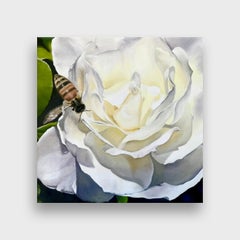 Pittura a olio floreale realistica, "Tè per due"