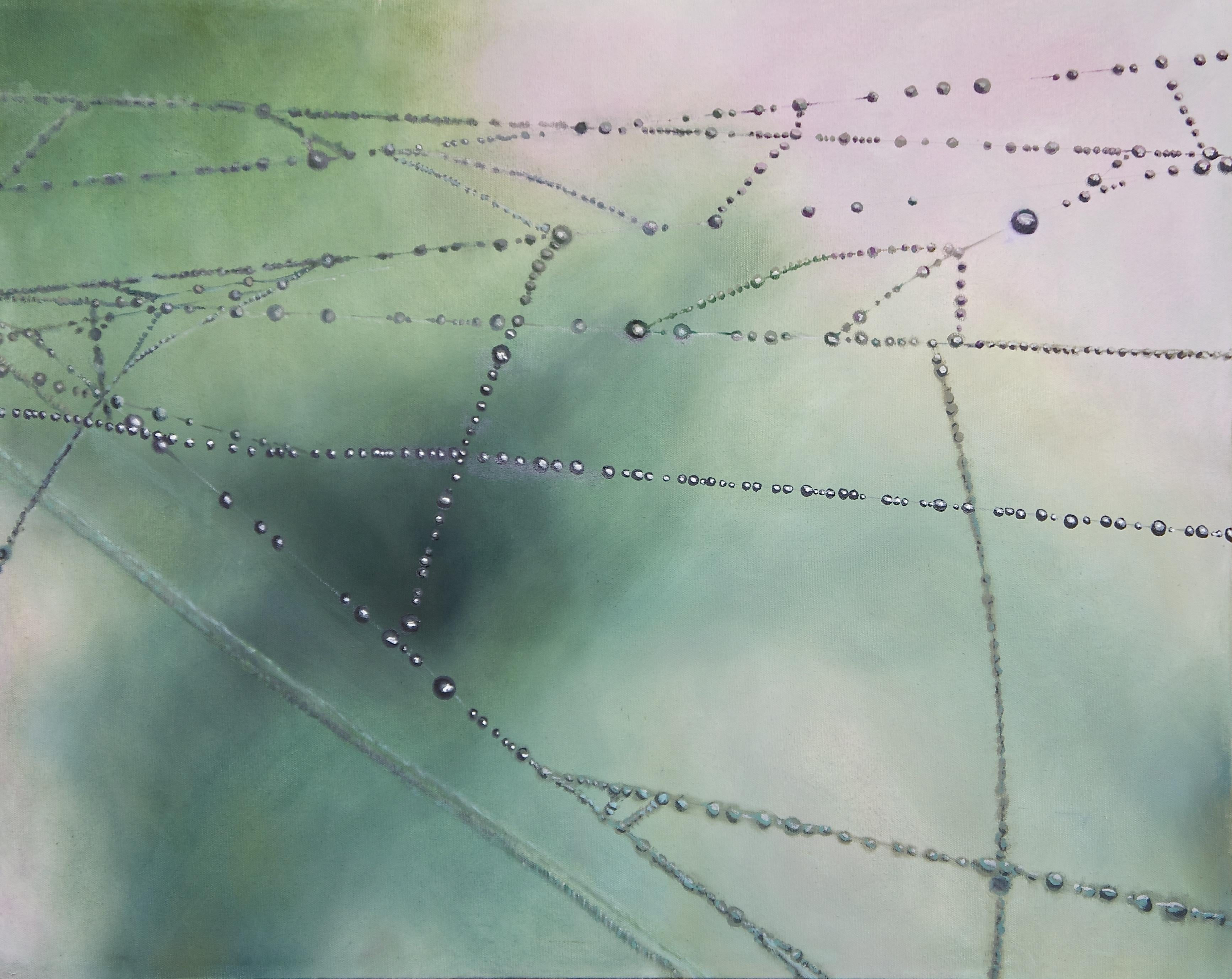 Abstract Painting de Bronle Crosby - Rocío de sombras, Pintura, Óleo sobre lienzo