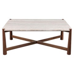Lawson-Fenning Bronson Coffee Table, Solid Oak & Marble, Modern Cocktail Table