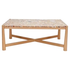Lawson-Fenning Bronson Coffee Table, Solid Oak & Marble, Modern Cocktail Table