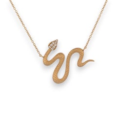 Bronte 18k Gold Snake Necklace – 0.07ct Diamond-Accented Serpent Pendant