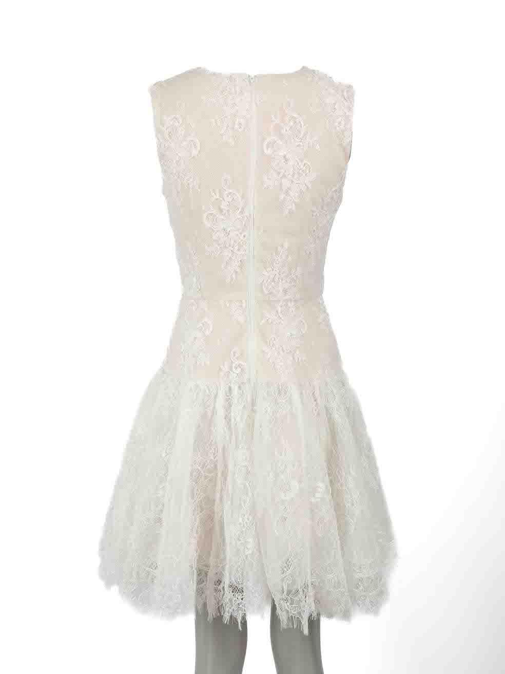Bronx and Banco White Lace Drop Waist Mini Dress Size XS In New Condition In London, GB