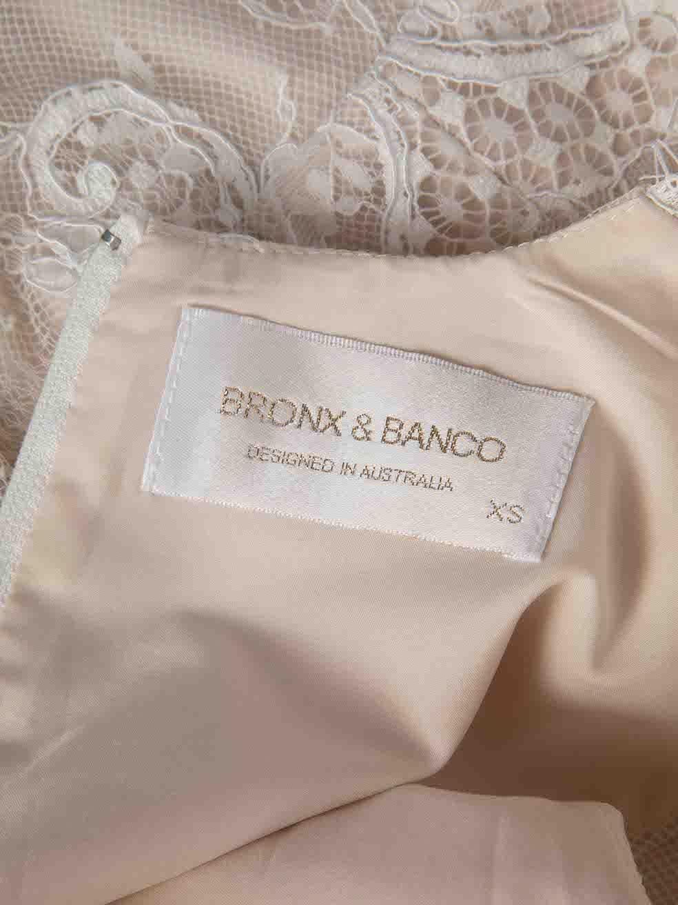 Women's Bronx and Banco White Lace Drop Waist Mini Dress Size XS