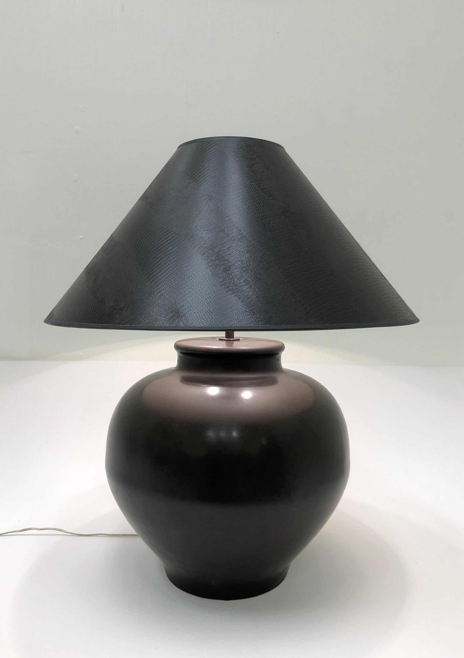 Late 20th Century Bronze Ming Base Table Lamp by Karl Springer