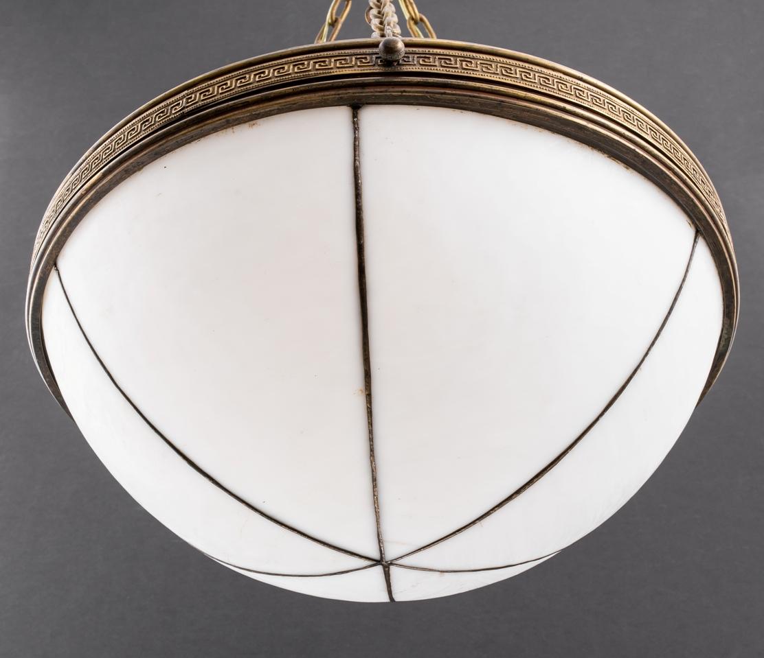 Early 20th Century Bronze 1920s Bowl Chandelier