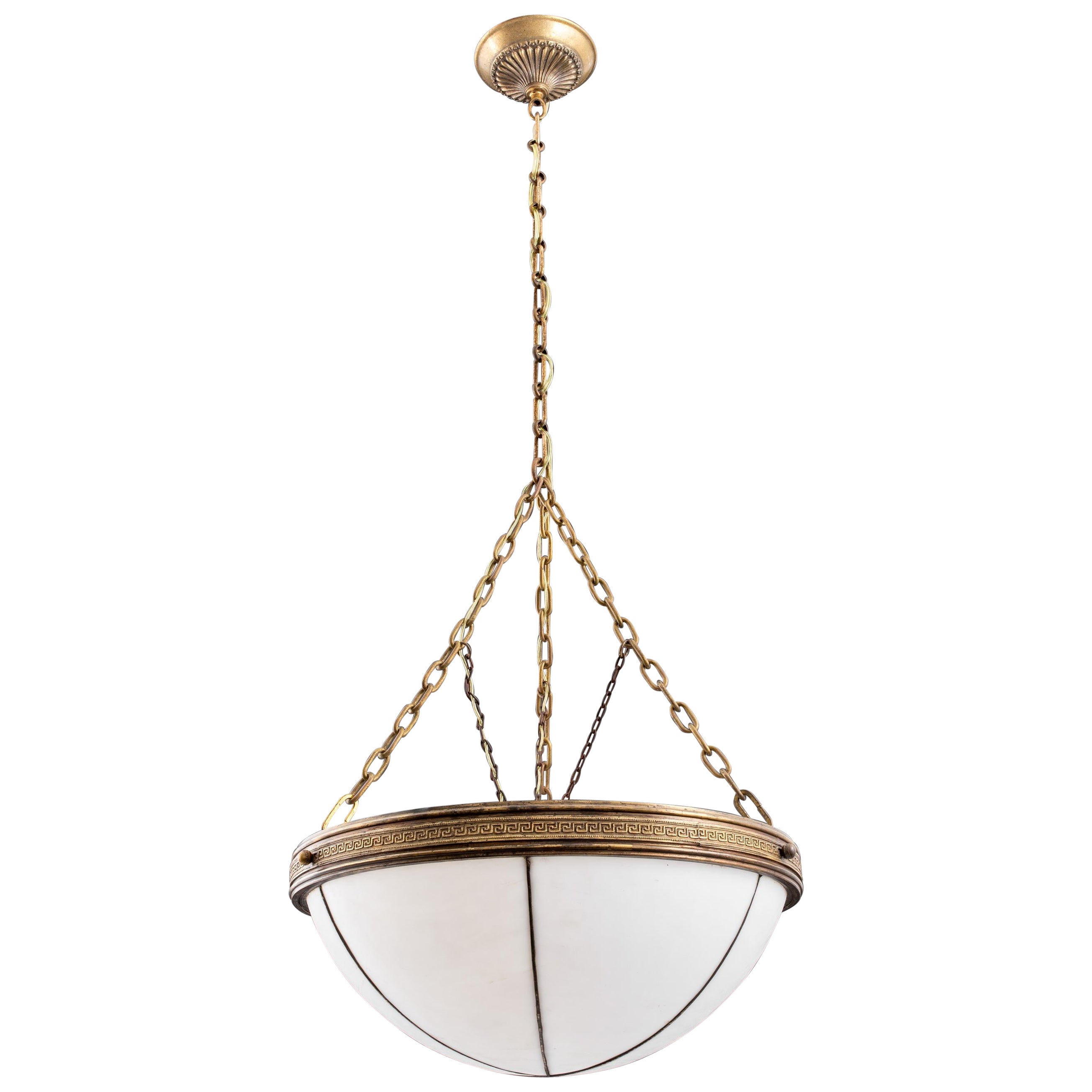 Bronze 1920s Bowl Chandelier