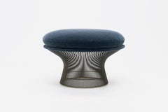 Bronze 1970s Warren Platner Stool in Knoll Velvet Upholstery by Knoll