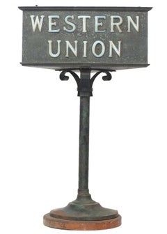 Bronze 2 Sided Western Union Lighted Counter Sign