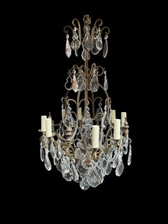 Bronze 8 Arm Crystal Chandelier