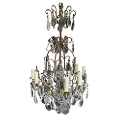 Bronze 8 Arm Crystal Chandelier