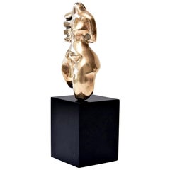 Bronze Abstract Cubist Sculpture Vintage