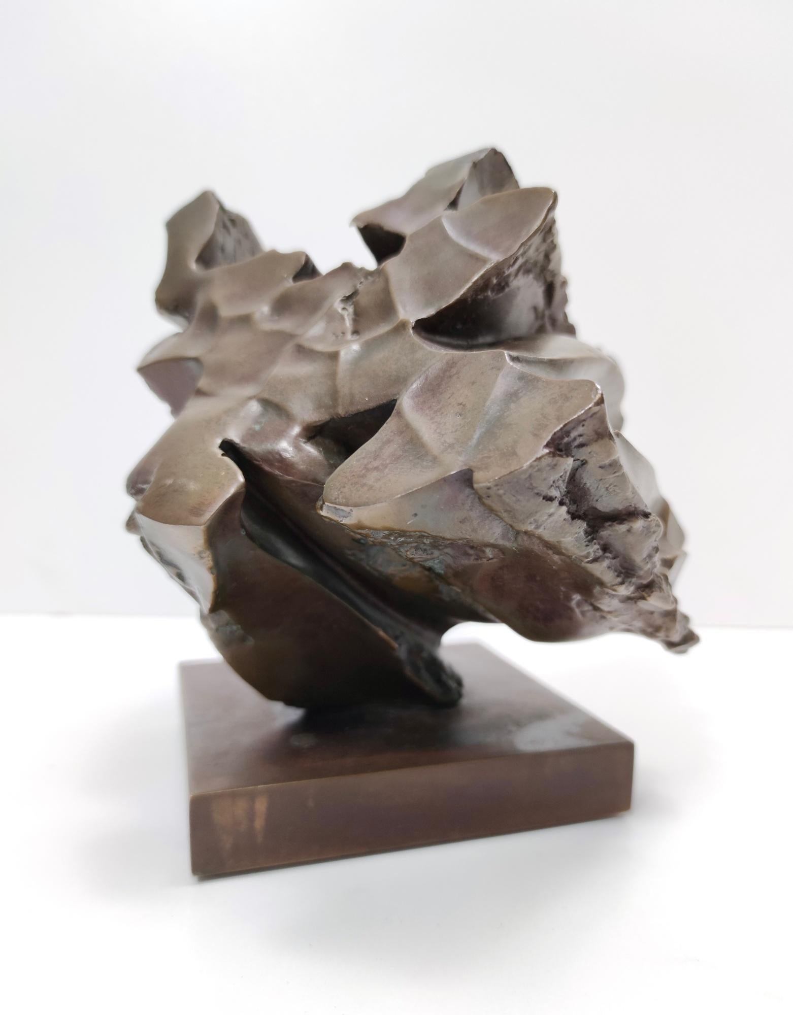 Bronze Abstract Decorative Item or Paperweight attr. to Carlo Zauli, Italy For Sale 7