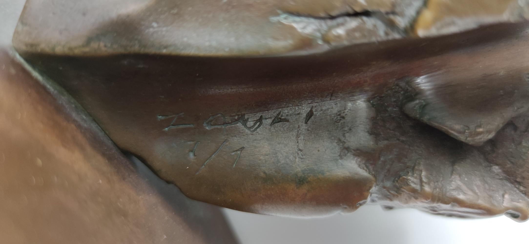 Bronze Abstract Decorative Item or Paperweight attr. to Carlo Zauli, Italy For Sale 8