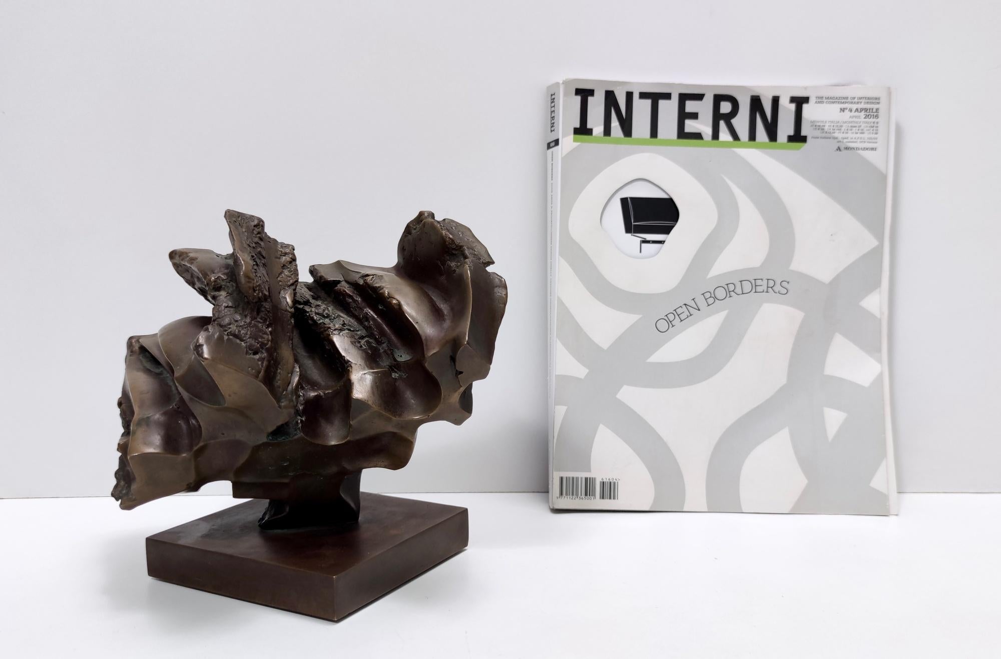 Mid-Century Modern Bronze Abstract Decorative Item or Paperweight attr. to Carlo Zauli, Italy For Sale