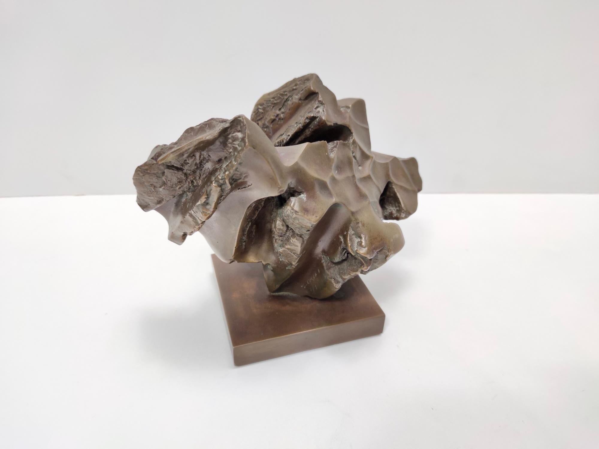 Bronze Abstract Decorative Item or Paperweight attr. to Carlo Zauli, Italy In Excellent Condition For Sale In Bresso, Lombardy