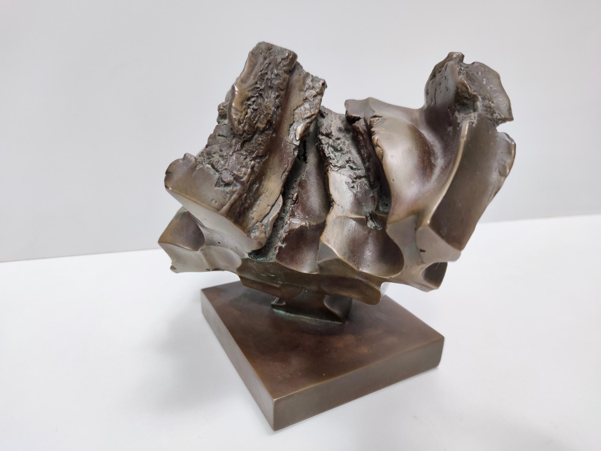 Bronze Abstract Decorative Item or Paperweight attr. to Carlo Zauli, Italy For Sale 1