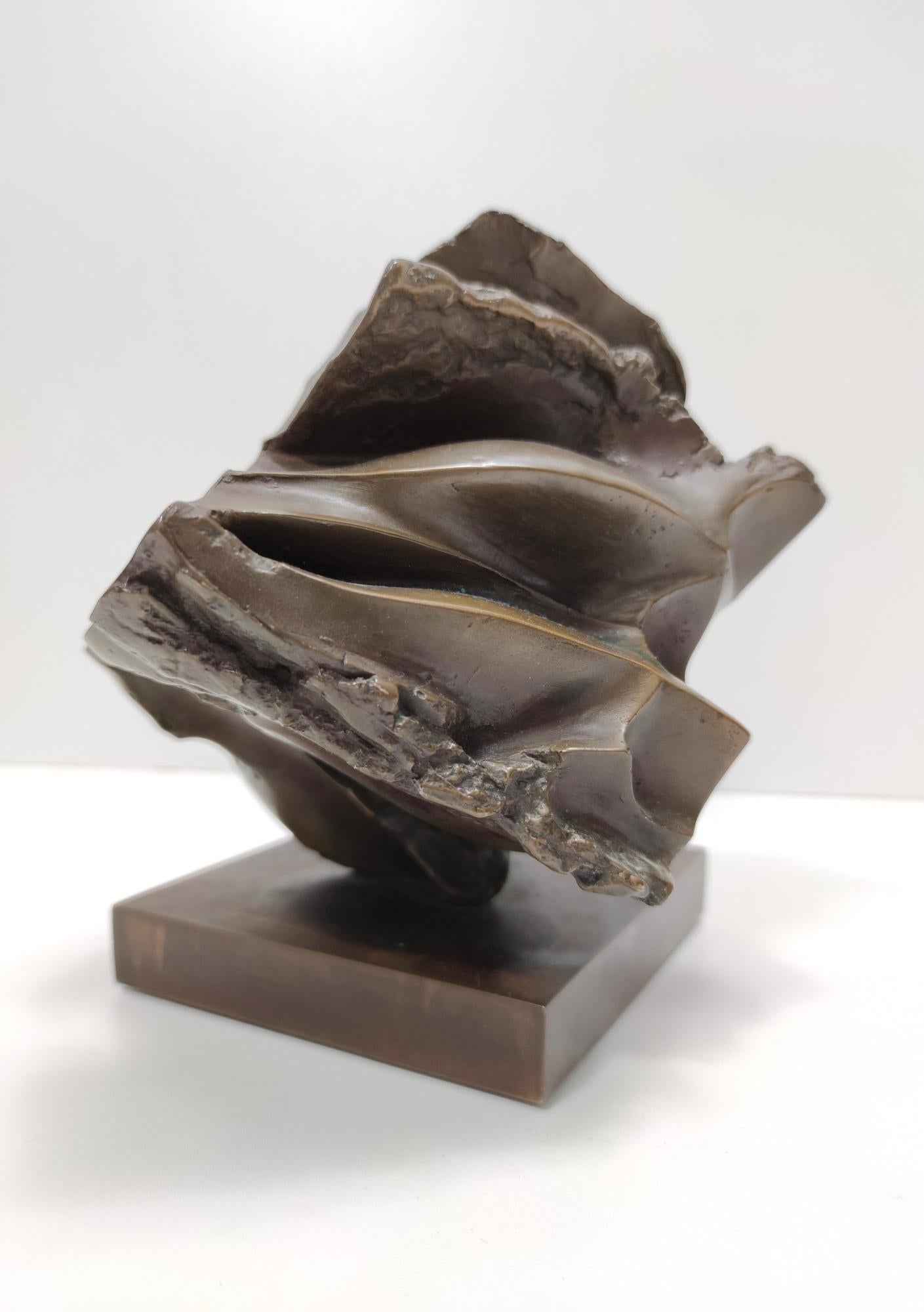 Bronze Abstract Decorative Item or Paperweight attr. to Carlo Zauli, Italy For Sale 2