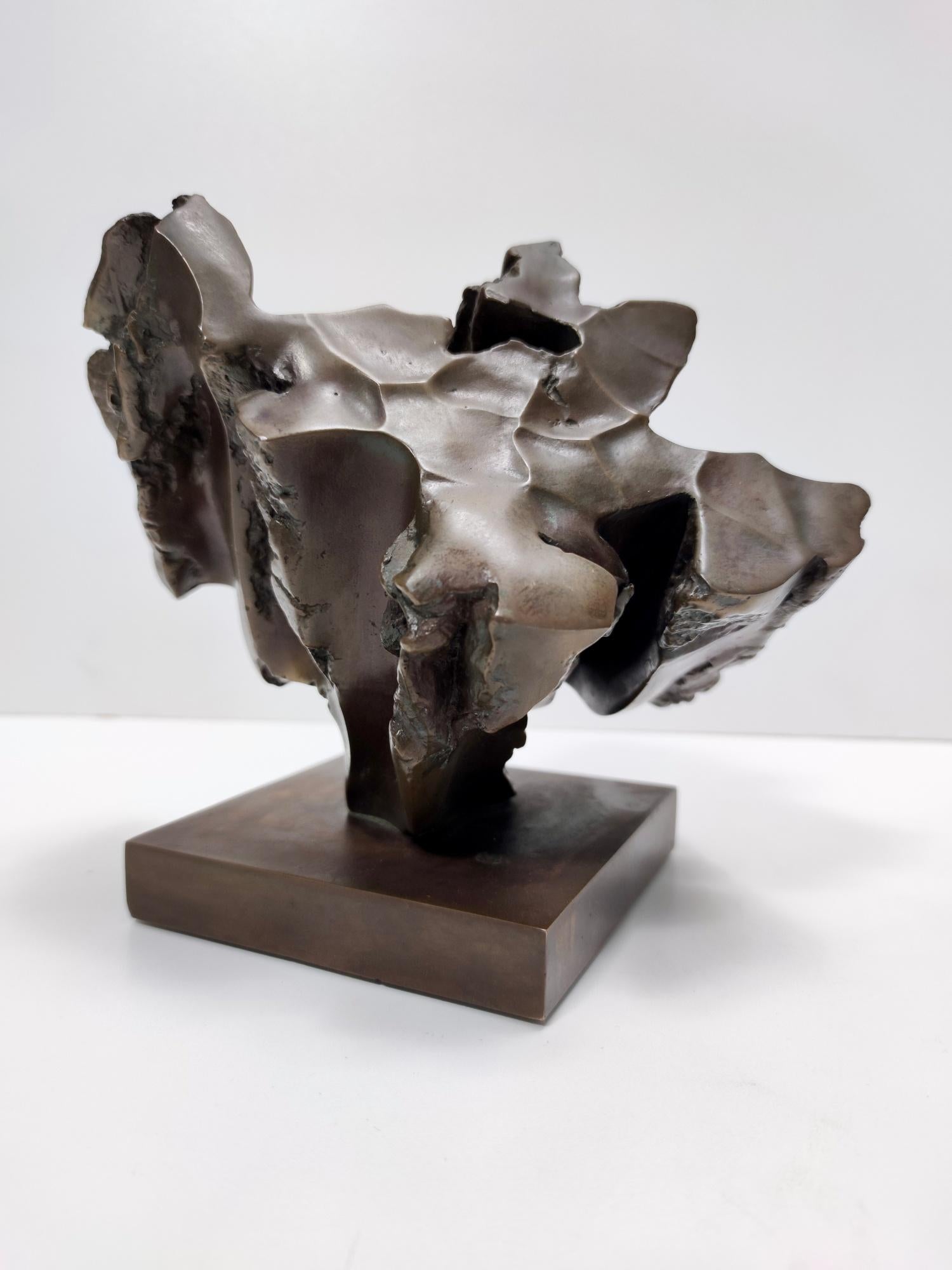 Bronze Abstract Decorative Item or Paperweight attr. to Carlo Zauli, Italy For Sale 3