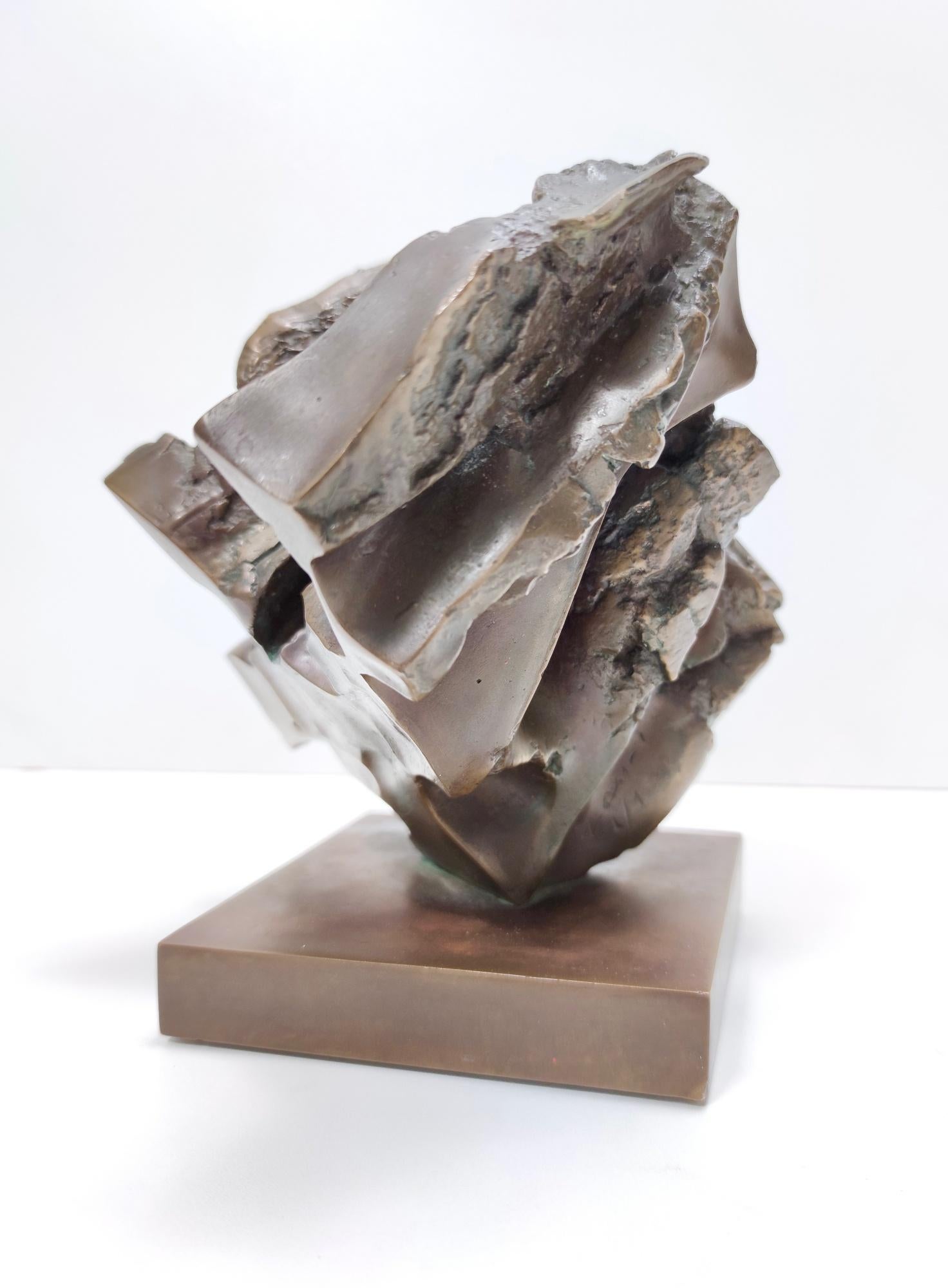 Bronze Abstract Decorative Item or Paperweight attr. to Carlo Zauli, Italy For Sale 4