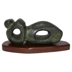 Bronze Abstract Figural Sculpture in the Manner of Henry Moore or Hepworth