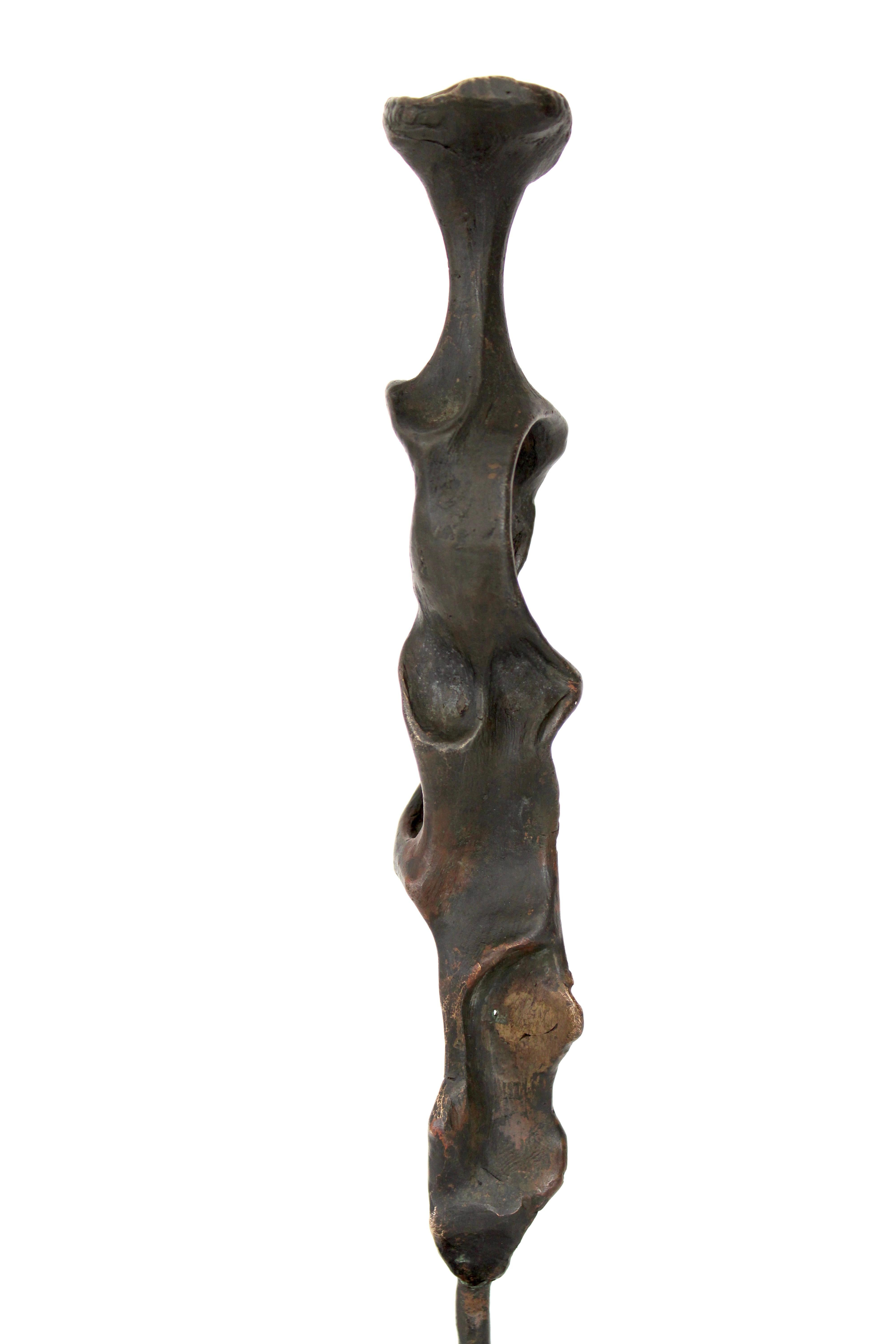 Bronze Abstract Figurative Sculpture on Black Marble Mount  3