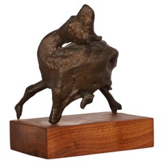Bronze Abstract Goat Sculpture by California artist Jack Zajac