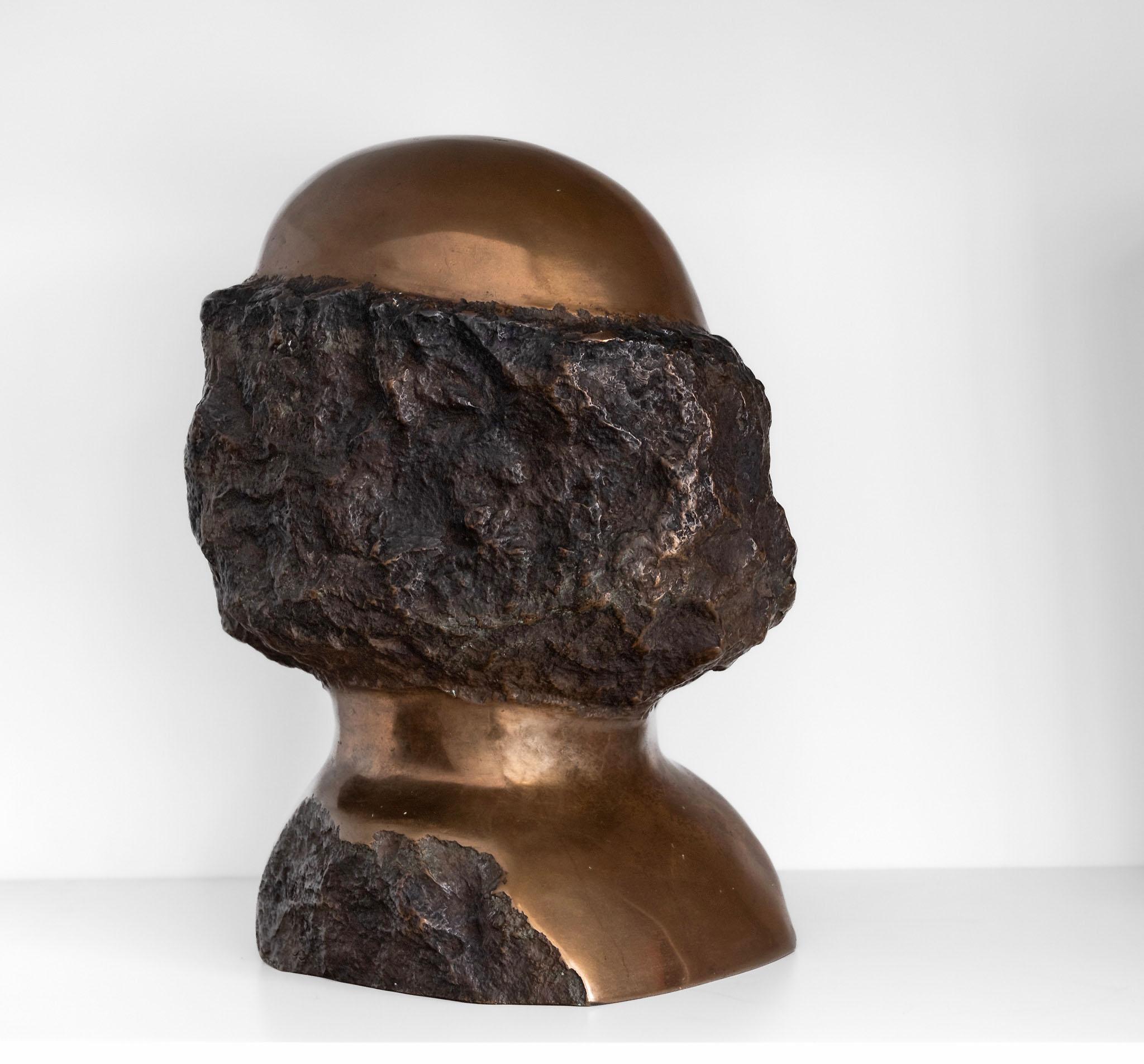 Tête abstraite en bronze par Wolf Bröll 1993 Bon état - En vente à Norwich, GB