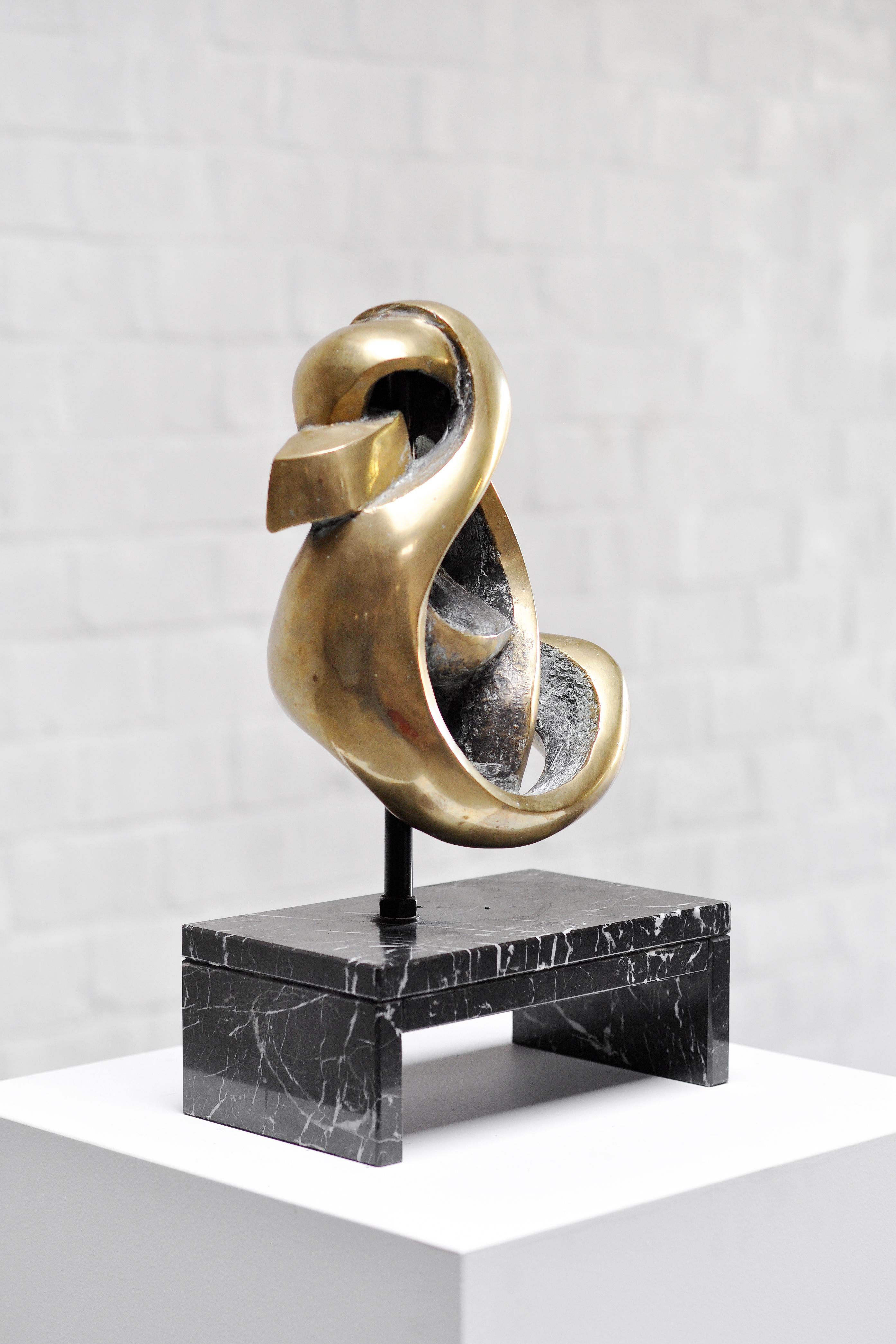 Belgian Bronze Abstract Modernist Sculpture in the Style of Jean-Pierre Ghysels, 1970's For Sale